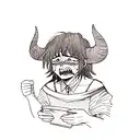 devil man crying tattoo design idea