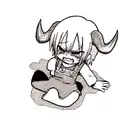 devil man crying tattoo design idea