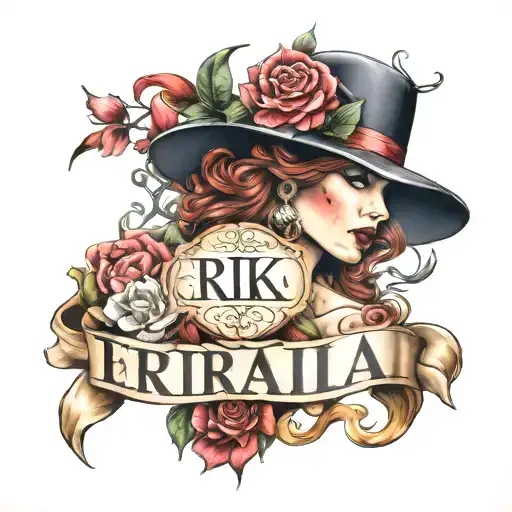 Erika name incorporated tattoo design idea