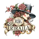 Erika name incorporated tattoo design idea