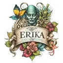 Erika name incorporated tattoo design idea
