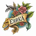 Erika name incorporated tattoo design idea