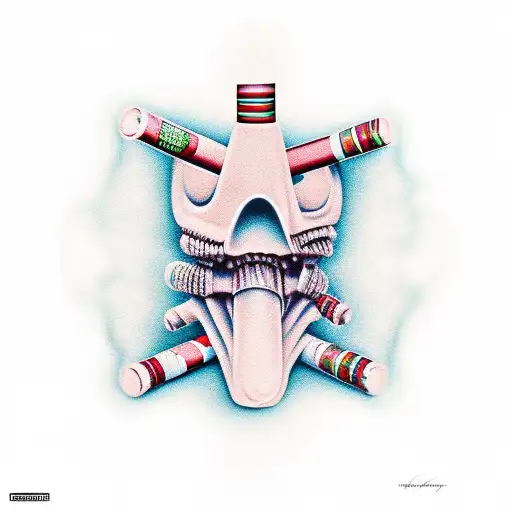 alien smoking marijuana tattoo design idea