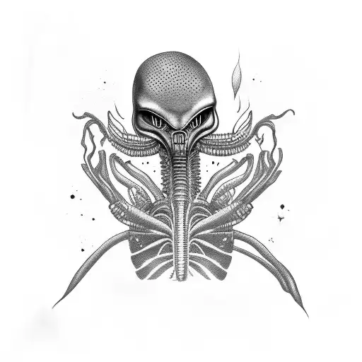 alien smoking marijuana tattoo design idea