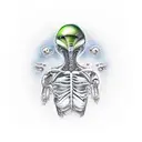 alien smoking marijuana tattoo design idea