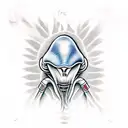 alien smoking marijuana tattoo design idea