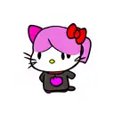 hello kitty with devil horns purple tattoo design idea