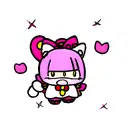 hello kitty with devil horns purple tattoo design idea