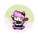 hello kitty with devil horns purple tattoo design idea