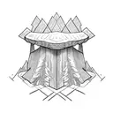 fine line giving tree stump  tattoo design idea