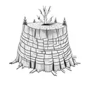 fine line giving tree stump  tattoo design idea