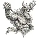 poseidon god tattoo design idea