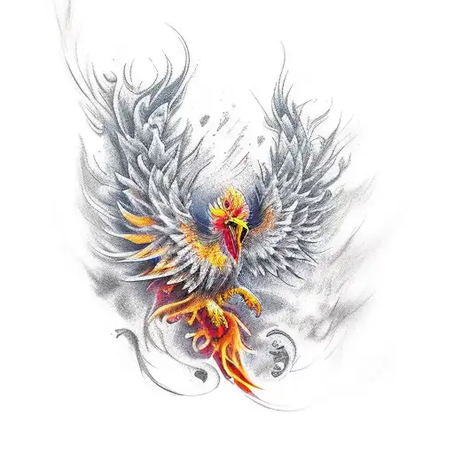semicolon Phoenix tattoo design idea