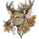 deer head tattoo design idea