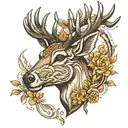 deer head tattoo design idea