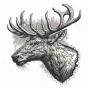 elk head surrounded tattoo design idea