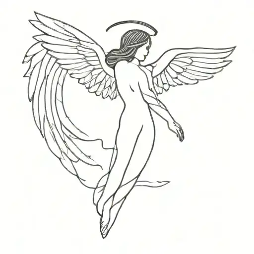 Falling Angel tattoo design idea