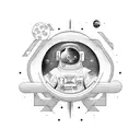 astronaut and bipolar disorder symbol tattoo design idea