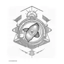 astronaut and bipolar disorder symbol tattoo design idea