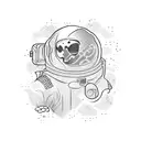 astronaut and bipolar disorder symbol tattoo design idea