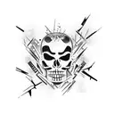 scars with bones tattoo design idea