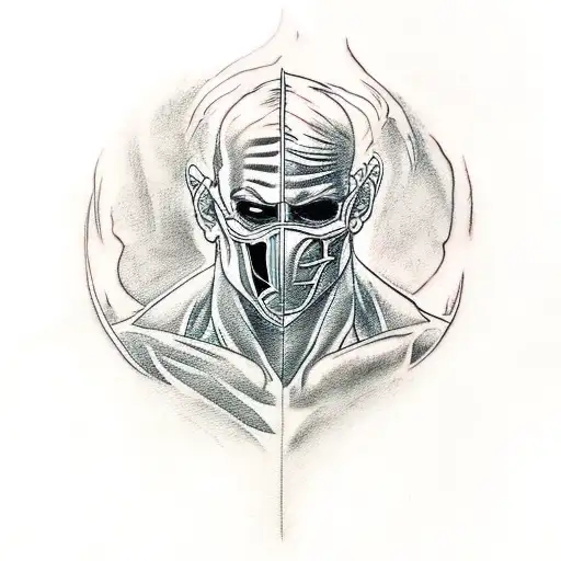 A tattoo of Johnny Cage performing a signature Mortal Kombat move tattoo design idea