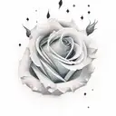 burning rose with nightsky in the embers tattoo design idea