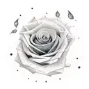 burning rose with nightsky in the embers tattoo design idea