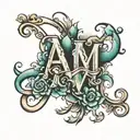 initials "A.M." tattoo design idea