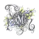 initials "A.M." tattoo design idea