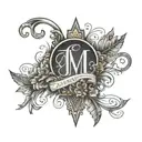 initials "A.M." tattoo design idea