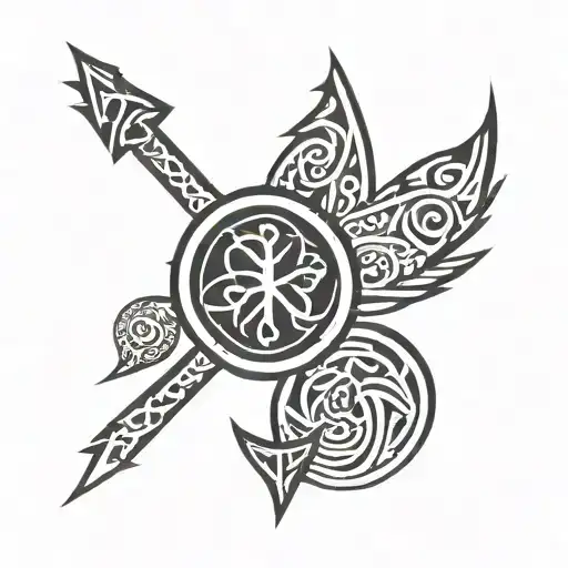 Viking runes carved tattoo design idea