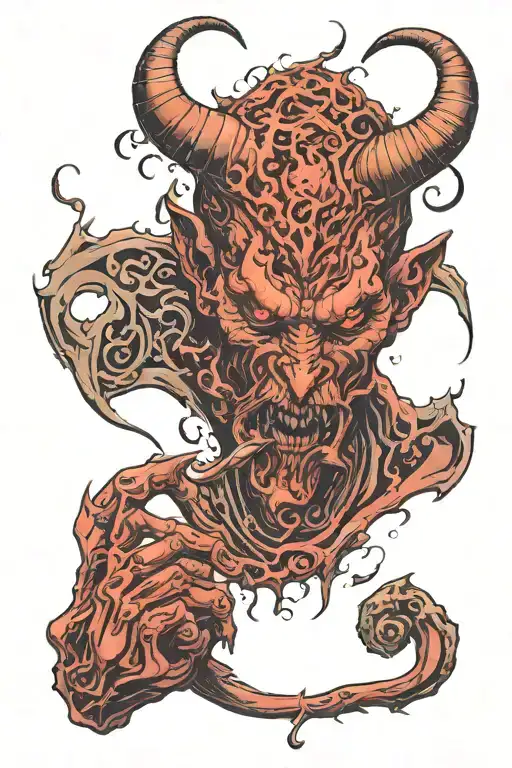 devil advisor wispering to me  tattoo design idea