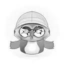 A penguin wearing a hacker hoodie and holding a Linux command line tool tattoo design idea