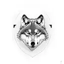 wolf head biting hand traditional tattoo design idea