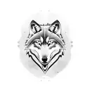 wolf head biting hand traditional tattoo design idea
