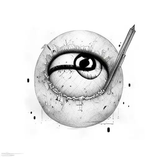 Sketch "Scarface Portrait With Soccer Ball Eyes" Tattoo Idea BlackInk AI