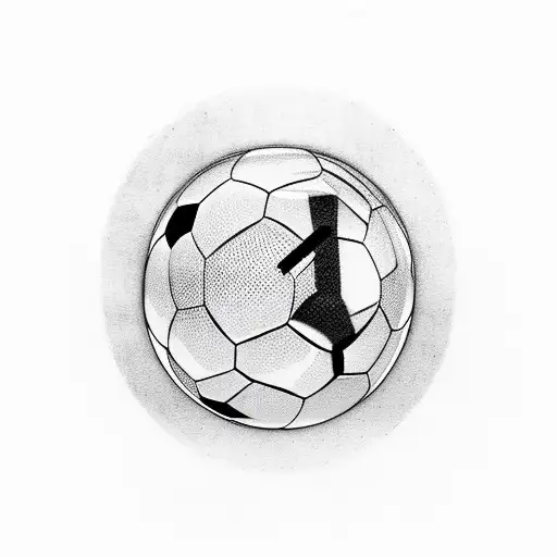 Sketch "Scarface Portrait With Soccer Ball Eyes" Tattoo Idea BlackInk AI