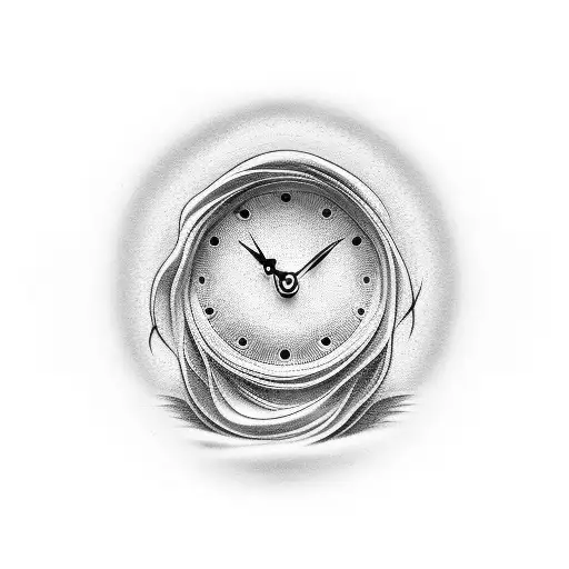 Clock turning to sand tattoo design idea