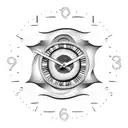 Clock turning to sand tattoo design idea