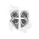 A cross with a thorn crown surrounded by rosesroses tattoo design idea