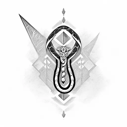 dagger with snake wrapped  tattoo design idea