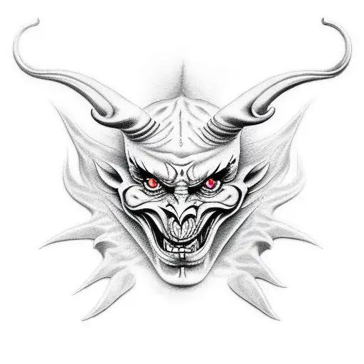 Sketch of tattoo art, gargoyle devil mask Stock Illustration by  ©outsiderzone #9745557
