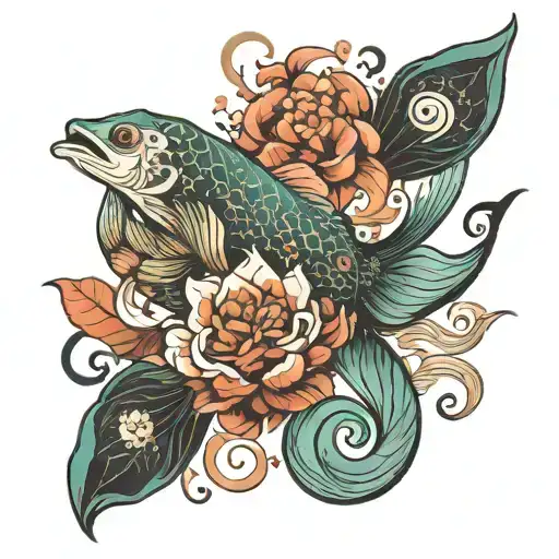 draw me a tattoo that incorporates the signs of pisces and gemini as well as the symbol of ying and yang tattoo design idea