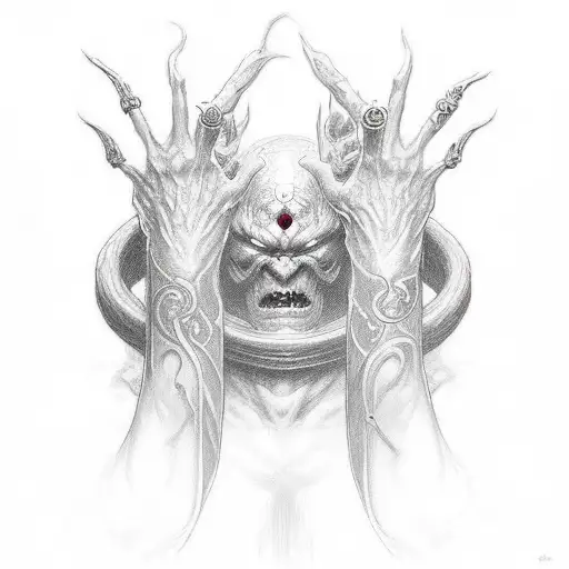 Elden Ring logo that has rigns going around the wrist tattoo design idea