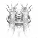 Elden Ring logo that has rigns going around the wrist tattoo design idea