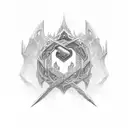 Elden Ring logo that has rigns going around the wrist tattoo design idea