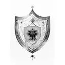 cracked shield with john 15:13 tattoo design idea