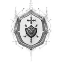 cracked shield with john 15:13 tattoo design idea