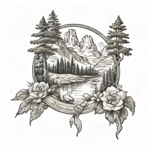 national park tattoo design idea